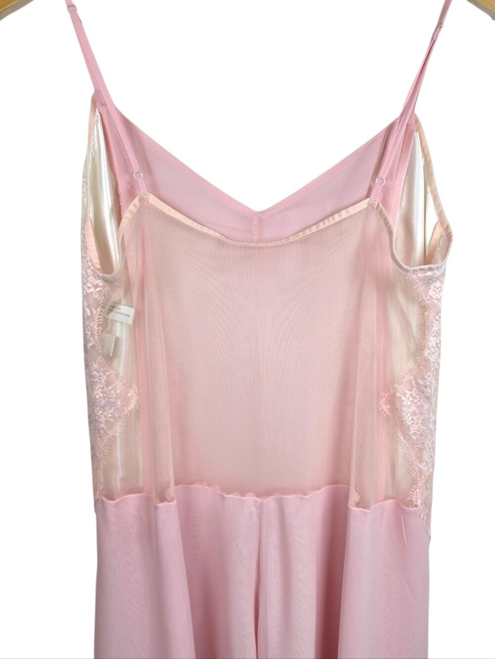 VTG Valerie Stevens Slip Dress Sz L Sheer Lace Nightgown Fairy Ethereal Feminine - Picture 7 of 10